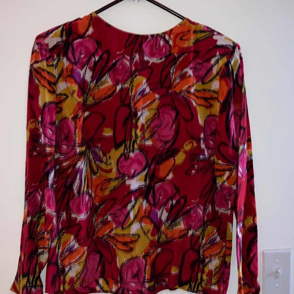 Vibrant Floral Blouse - Red and Yellow